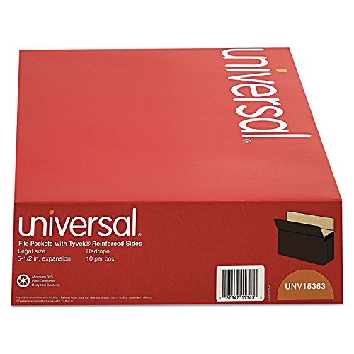 Universal 15363 5 1/4 Expansion File Pockets, 10.5"x15", Legal, 10 Pack - Brand New