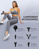 MORELAX MINI MASSAGE GUN PERCUSSION MUSCLE BACK PAIN RELIEF 4 SPEEDS - SILVER - Like New