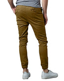GALAXY BY HARVIC MEN'S BASIC STRETCH TWILL JOGGERS CHINO SIZE LARGE - TIMBER - Brand New