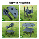 WOSVOLUNT PORTABLE CAMPING TABLE FOLDING POP UP LIGHTWEIGHT PCF01 - GRAY - Like New