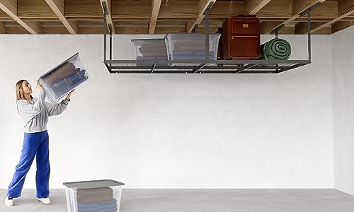 EVEREST 96"W x 38"H x 48"D Grey Adjustable Ceiling Mounted Overhead - Graphite - Like New