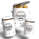 LOFTASTIC Potato Onion Storage Bin (3 Pack), Rectangular, Elegant - White - Brand New