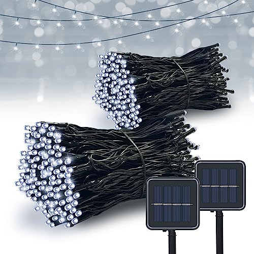 VIMORG SOLAR STRING LIGHTS OUTDOOR, 2 PACK 79FT 200 LED - CWHITE Like New