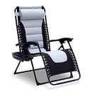 SERENELIFE PADDED ZERO GRAVITY LOUNGE CHAIR RECLINING PATIO CHAIRS -BLACK/GRAY - Like New