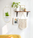 EASTYLE 3 SET HANGING WALL PLANTERS MODERN WALL DECOR CERAMIC - GOLD/BLACK - Like New