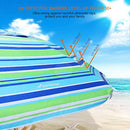 MOVTOTOP 6.5 FT BEACH UMBRELLA SAND ANCHOR TILT ALUMINUM POLE - BLUE/GREEN - Like New