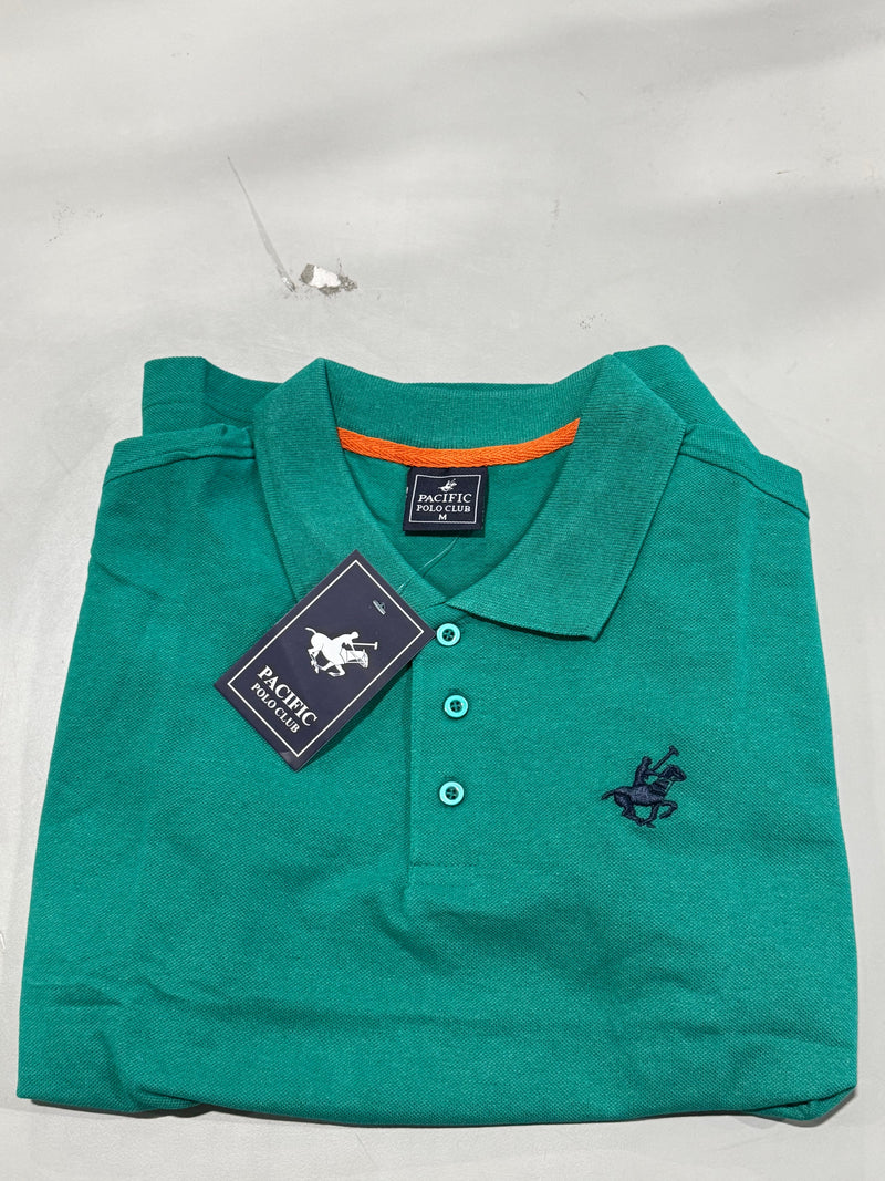 PACIFIC POLO CLUB MEN'S POLO SHIRT - SIZE: MEN M - TEAL - Brand New