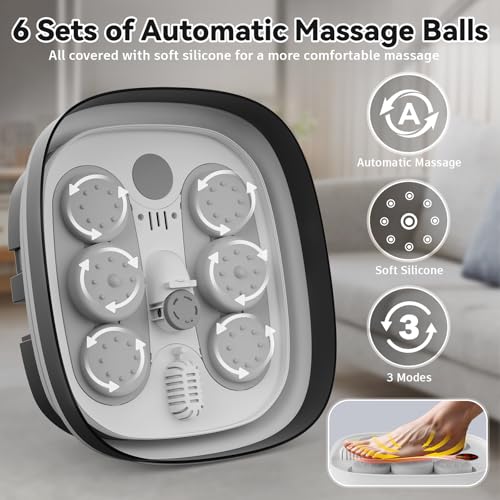 BEAUMOI FOOT SPA COLLAPSIBLE FOOT BATH MASSAGER WITH HEAT TIMER BA03H - BLACK - Like New