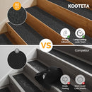 KOOTETA OUTDOOR STAIR TREADS FOR WOODEN STEPS NON SLIP 15 PACK 8" X 30" BLACK - Like New