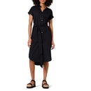 AMAZON ESSENTIALS WOMEN'S RELAXED FIT BUTTON FRONT BELTED SHIRT DRESS M - BLACK - Brand New