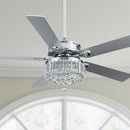 CO-Z 52-IN CHANDELIER CEILING FAN WITH LIGHT AND REMOTE ( 5 -BLADE ) - SILVER - Like New