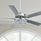 CO-Z 52-IN CHANDELIER CEILING FAN WITH LIGHT AND REMOTE ( 5 -BLADE ) - SILVER - Like New