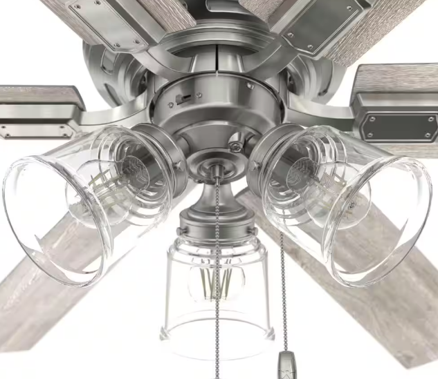 HUNTER FAN COMPANY ALVARADO 52" CEILING FAN LIGHT KIT - BRUSHED NICKEL - Like New