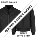 GALAXY BY HARVIC MEN'S HEAVYWEIGHT QUILTED BOMBER JACKET MEN 2XL BLACK - Brand New