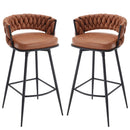 Counter Height Bar Stools Set of 2, 26 inch, Swivel Woven Back with Footrest - Like New