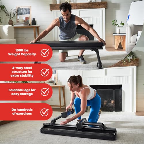 FF FINER FORM GYM QUALITY FOLDABLE FLAT BENCH FOR MULTI-PURPOSE WEIGHT - Like New