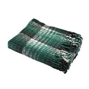 Recycled Plaid Blanket B09S4PPJWG - Green - Brand New