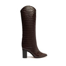SCHUTZ Women's Maryana Block Boots, Dark Chocolate, Size 8.5 - Brand New