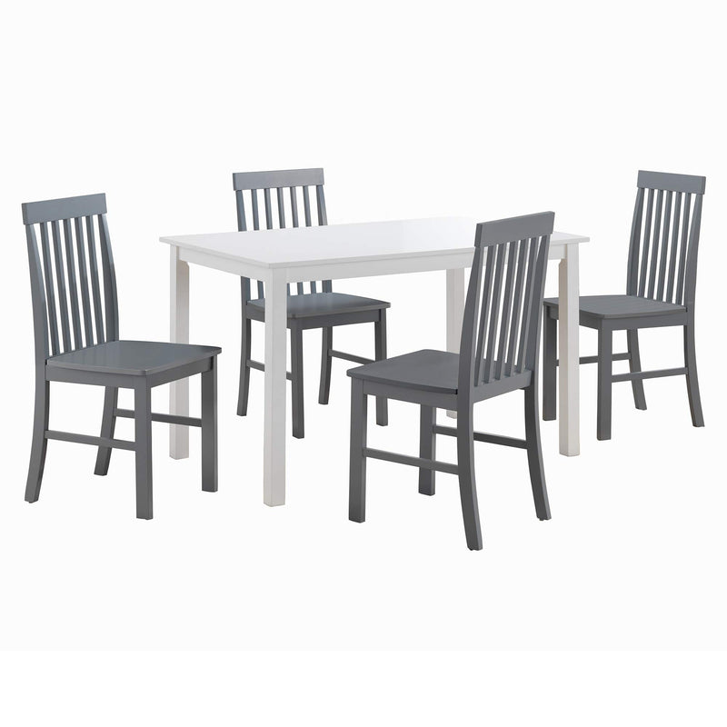 WALKER EDISON 4 PERSON MODERN FARMHOUSE WOOD DINING TABLE, SET OF 4 - GRAY/WHITE - Like New