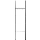 PARANTA Metal 4-Layer Towel Ladder with Hooks B092J234D6 - Black - Like New
