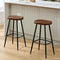 Bar Stools Set of 2, Modern 28" Bar Height Bar Stools, Brown Faux Leather - Like New