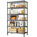 REIBII 6-Tier Storage Shelves Metal Shelving Load 1000 LBS B0C77LMMY2 - Black - Brand New
