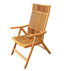 INTERBUILD REAL WOOD Acacia Adjustable Folding Chair STK04004 - Golden Teak - Like New