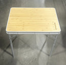 KINGCAMP ADJUSTABLE HEIGHT FOLDING TABLE, 45X60X27/58CM - BAMBOO/ALUMINUM - Like New
