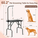 Yaheetech 32" Foldable Pet Dog Grooming Table Adjustable Height Arm Black - Brand New