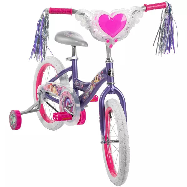 HUFFY DISNEY PRINCESS KIDS' BIKE - 16" WHEELS - TRAINING WHEELS - PURPLE - Like New