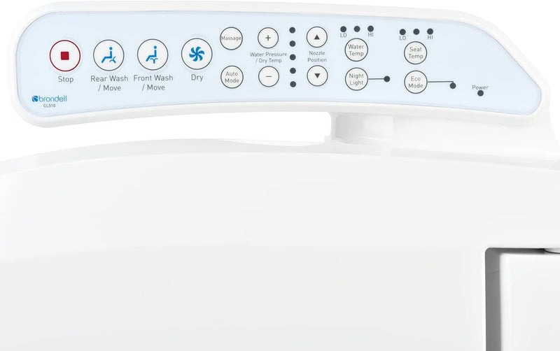 Brondell CL510-RW Swash Electric Bidet Toilet Heated Seat - Light Blue Side Arm Like New