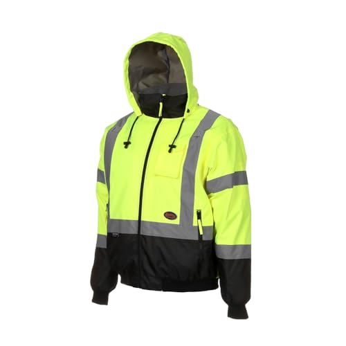 PIONEER HI VIS BOMBER MEN WATERPROOF REFLECTIVE ANSI CLASS 3 WINTER RAIN JACKET - Brand New