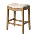 Maven Lane Adrien Backless Counter Stool, Natural Solid Wood Frame & Fabric - Like New