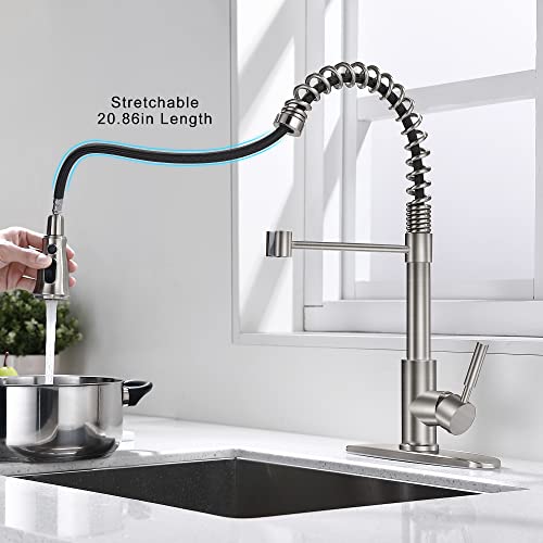 SOKA SINGLE HANDLE KITCHEN PULL DOWN FAUCET WITH SPARYER FIT SK5001NY - NICKEL - Like New