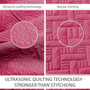 Quilts Queen Size Bedspread Coverlet Floral Quilt Set - Hot Pink, 90"x96" - Brand New