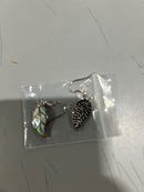 GENERIC SILVER AND WHITE LEAF EARRINGS - SILVER AND WHITE - Like New
