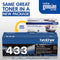 BROTHER GENUINE TN433BK HIGH YIELD TONER 4500 PAGES RETAIL PACKAGING - BLACK - Brand New