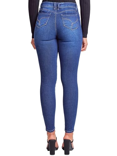YMI WOMEN SUSTAINABLE WANNABETTABUTT SKINNY JEANS MIDNIGHT SKY BLUE SIZE 7 - Brand New