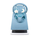 NUBY DELUXE BABY BOUNCER SEAT PORTABLE INFANT BOUNCER WITH MUSIC - BLUE - Like New