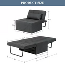 VONANDA 4 IN 1 ADJUSTABLE SOFA BED FOLDING CHAIR/OTTOMAN - DARK GRAY - Like New