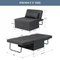 VONANDA 4 IN 1 ADJUSTABLE SOFA BED FOLDING CHAIR/OTTOMAN - DARK GRAY - Like New
