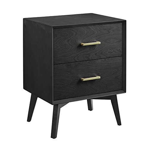 DECORO METRO TWO DRAWER NIGHTSTAND BED SIDE TABLE, BLACK - BLACK - Like New