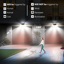 AMERITOP SOLAR LIGHTS OUTDOOR, 2 PACK LED HIGH BRIGHTNESS MOTION-SENSOR - BLACK - Brand New