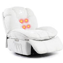 DYHOME RECLINER CHAIR WIDE ROCKER CHAIR MASSAGE HEAT 270°SWIVEL - WHITE - Like New