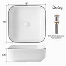 Davivy 15'' Square Vessel Sink, Bathroom Sinks Above Counter, B0B1P6G8SK - Brand New