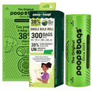 310PB929 POOPBAGS THE ORIGINAL POOPBAGS SINGLE ROLL OF 300 BIOBASED - GREEN - Brand New