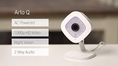 Arlo Q-Series Day/Night Cube Camera VMC3040-100NAR - White Like New