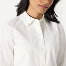 AMAZON ESSENTIALS WOMEN'S REGULAR FIT STRETCH POPLIN BUTTON-UP DRESS -M- WHITE - Brand New