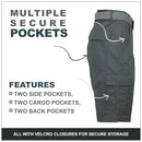 GALAXY BY HARVIC COTTON STRETCH RIPSTOP CARGO SHORTS WITH BELT SIZE 34 BLACK - Brand New