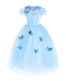 JERRIS APPAREL FLOWER GIRLS DRESS PRINCESS COSTUME BUTTERFLY SIZE 5T - SKY BLUE - Like New